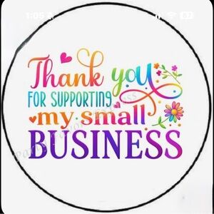 Colorful "Thank You For Supporting My Small Business" Stickers